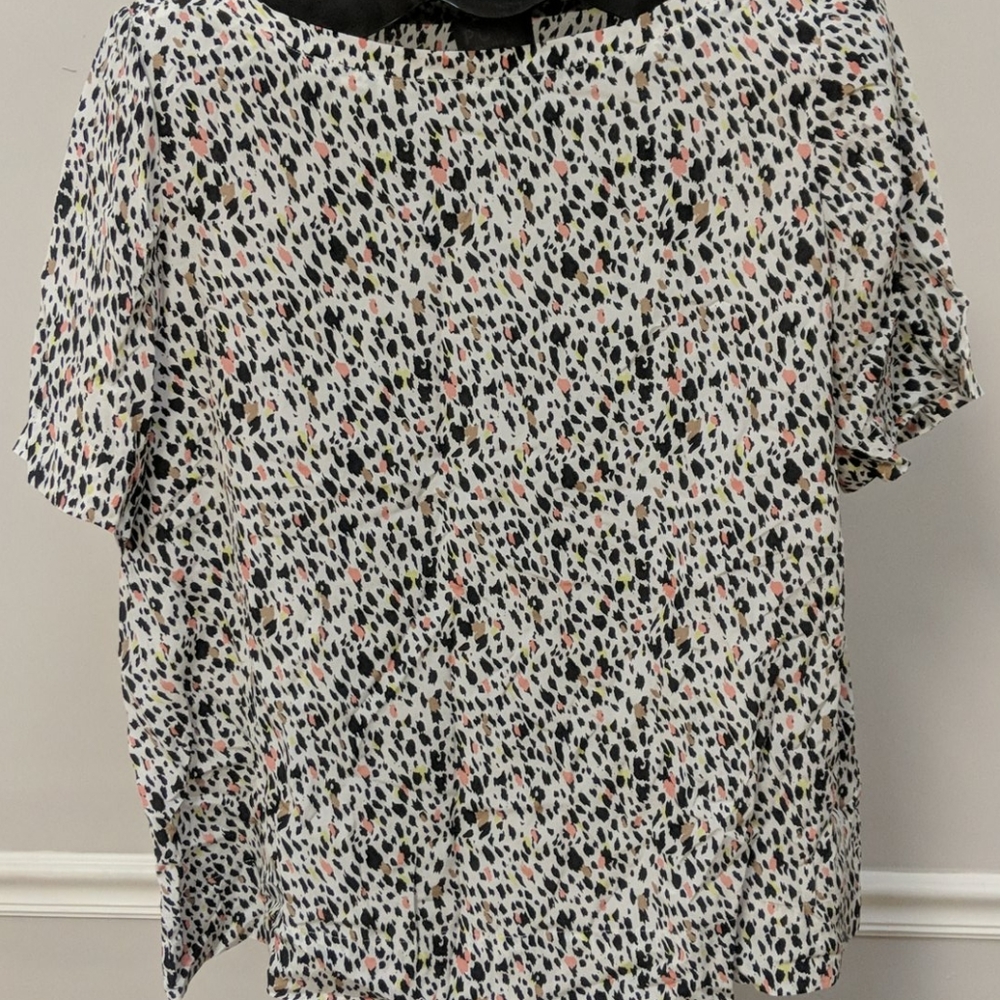 Pure collection silk tshirt multi leopard print